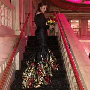 Sherri hill two piece mermaid dress with train